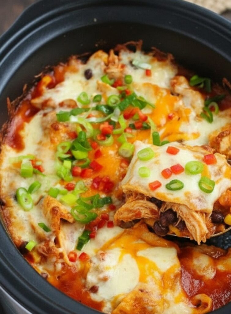Crockpot Chicken Enchiladas
