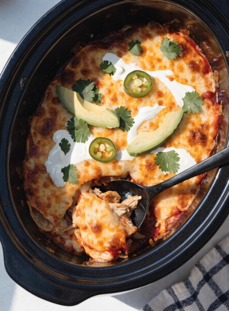 Crockpot Chicken Enchiladas