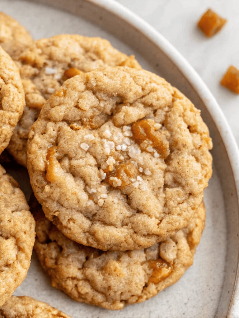 Chewy Salted Caramel Oatmeal Cookies