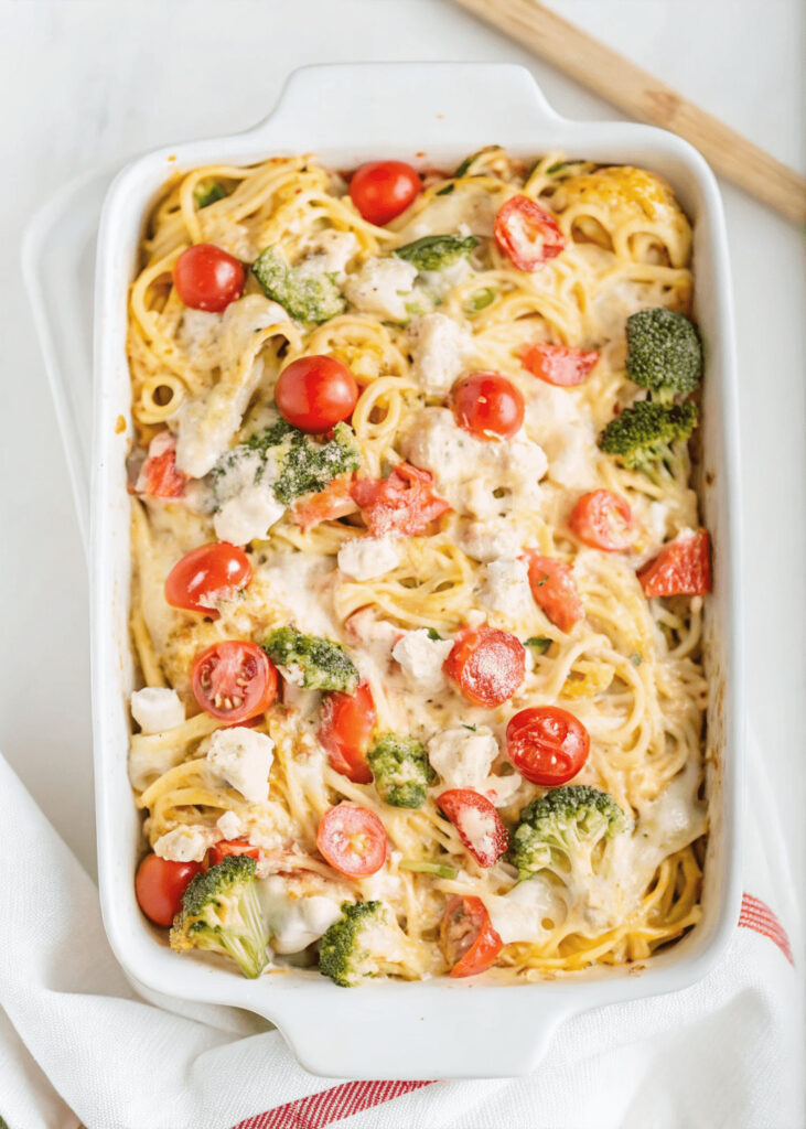 Baked Lemon Chicken Spaghetti Primavera
