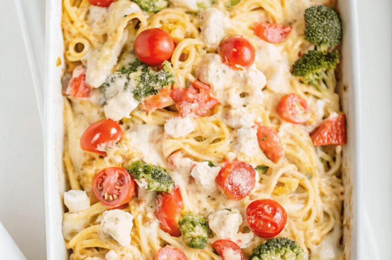 Baked Lemon Chicken Spaghetti Primavera
