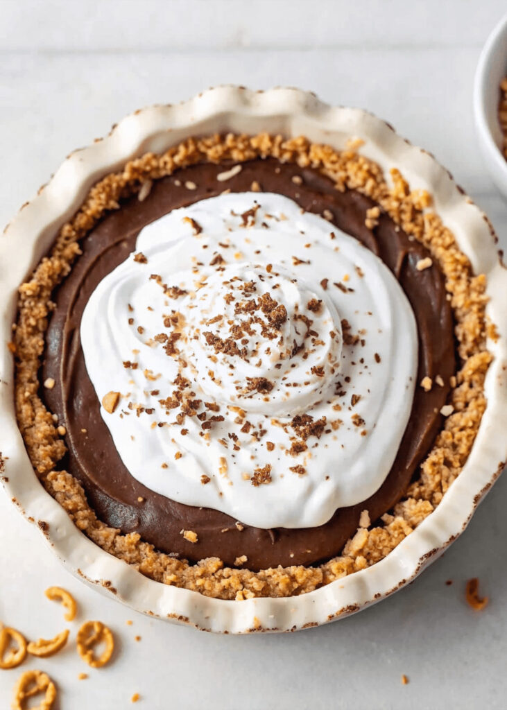 Chocolate Pudding Pretzel Pie