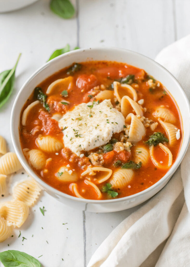 Unstuffed Shells Soup