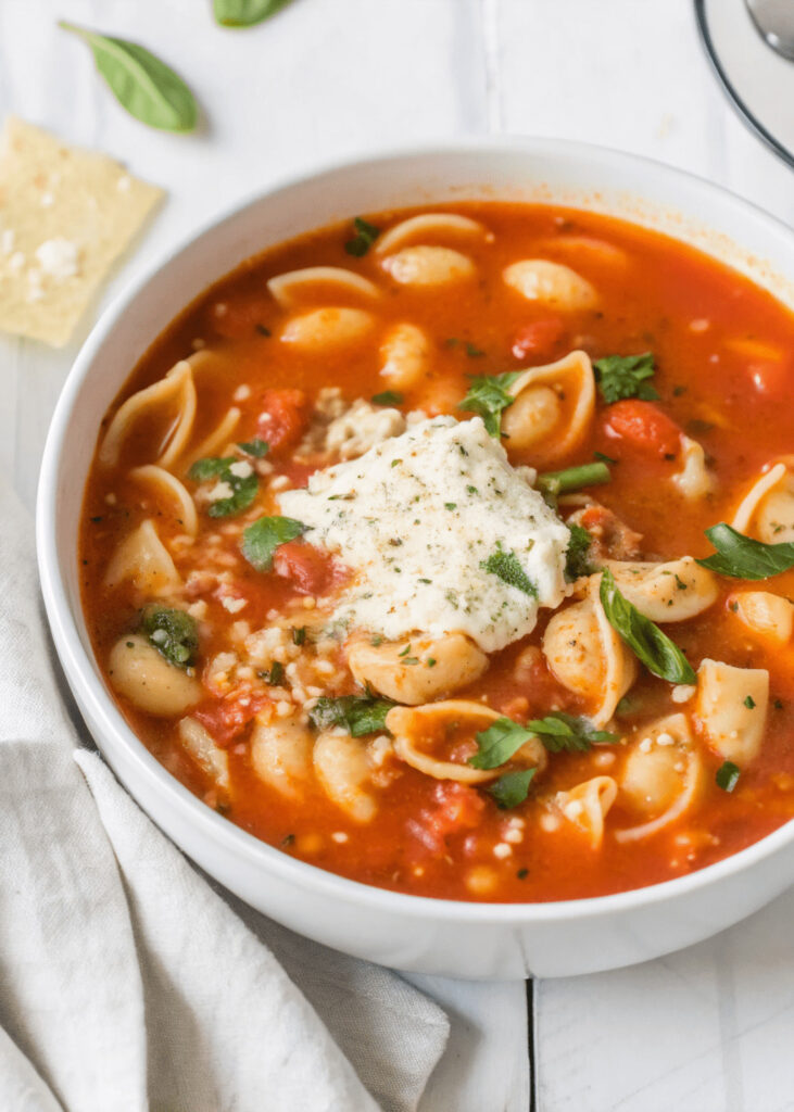 Unstuffed Shells Soup