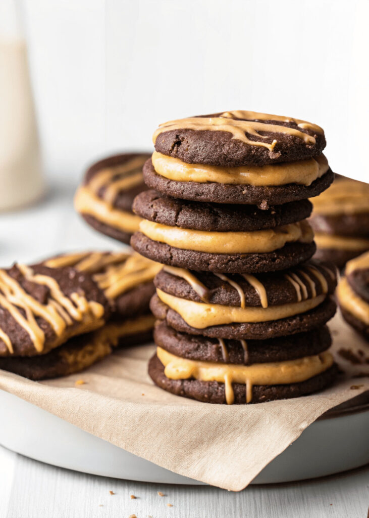 Dark Chocolate Peanut Butter Sandwich Cookies