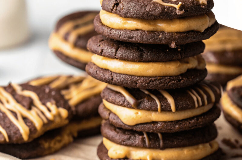 Dark Chocolate Peanut Butter Sandwich Cookies