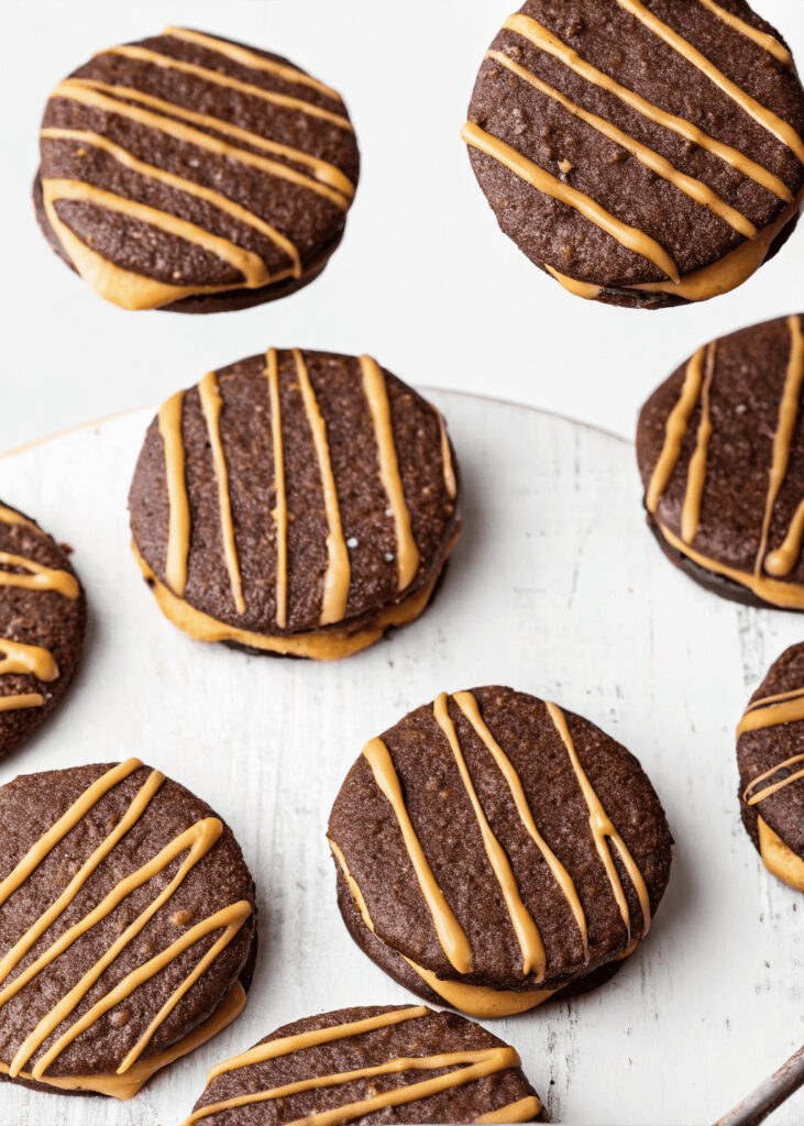Dark Chocolate Peanut Butter Sandwich Cookies