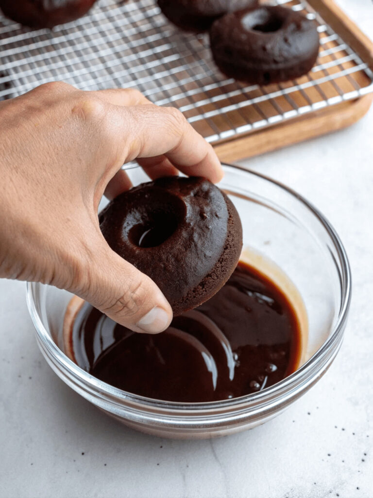 Fudgy Baked Chocolate Doughnuts with Espresso