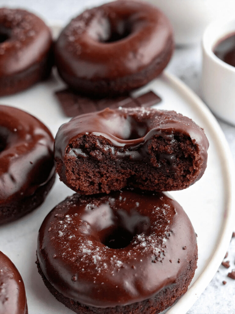 Fudgy Baked Chocolate Doughnuts with Espresso