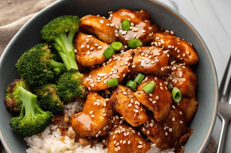 Honey Garlic Chicken Rice Bowls