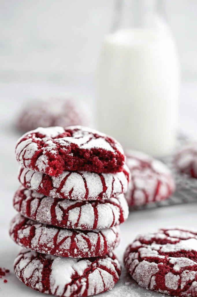 Red Velvet Crinkle Cookies