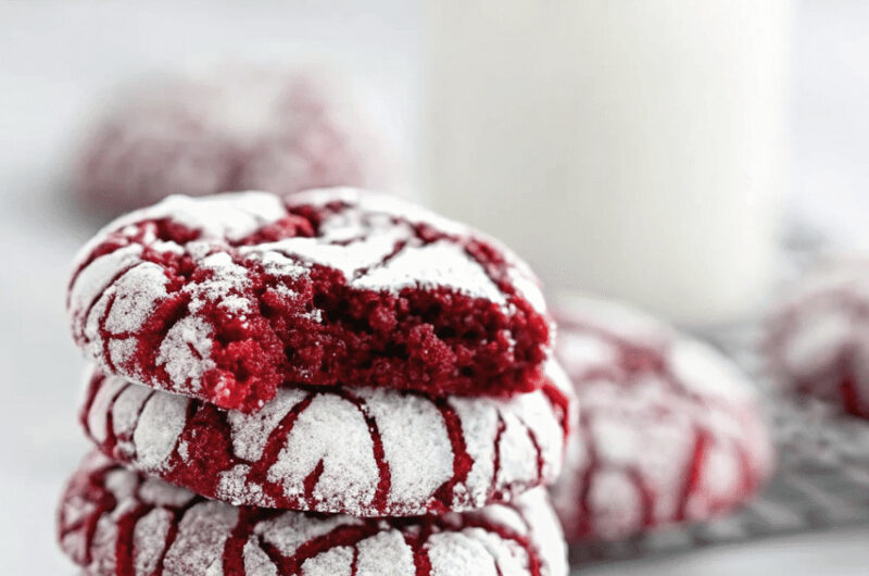 Red Velvet Crinkle Cookies