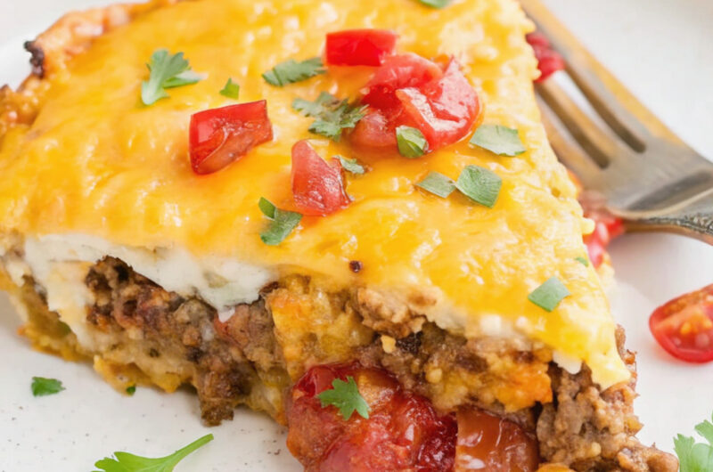 Cheesy Beef Taco Pie