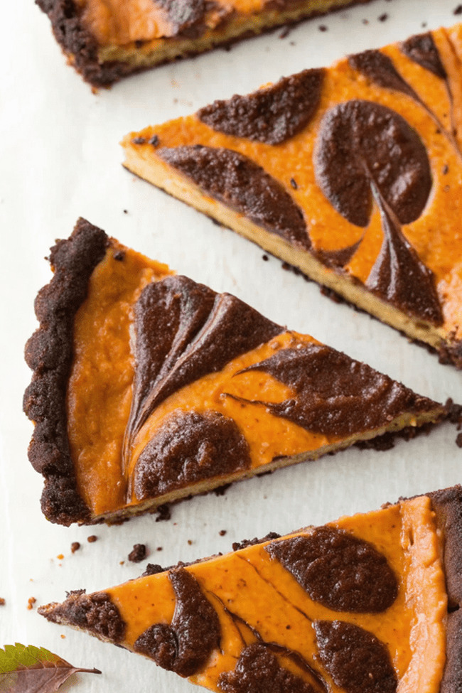 Chocolate Swirl Pumpkin Tart