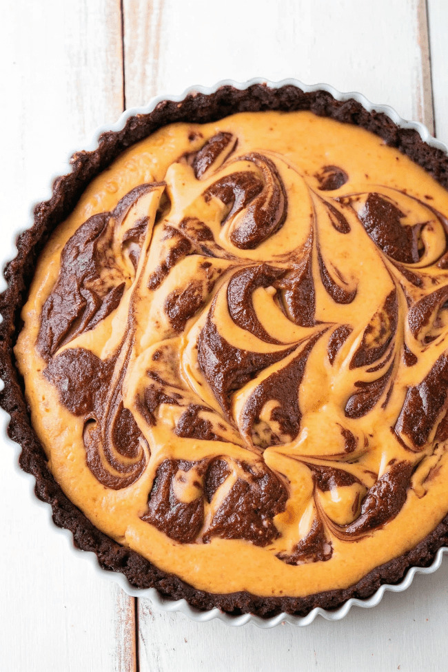 Chocolate Swirl Pumpkin Tart