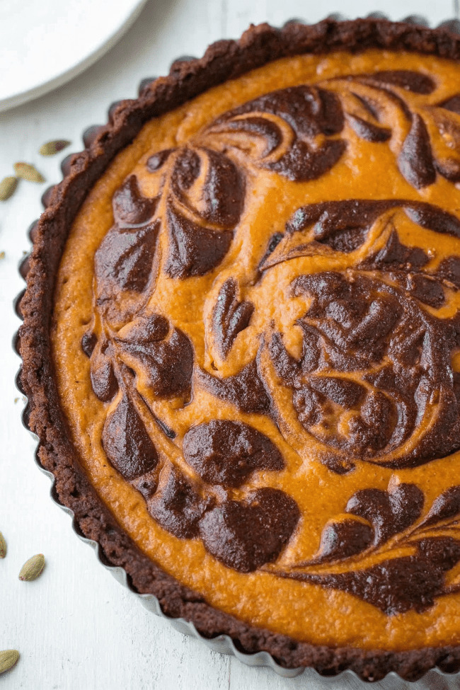 Chocolate Swirl Pumpkin Tart