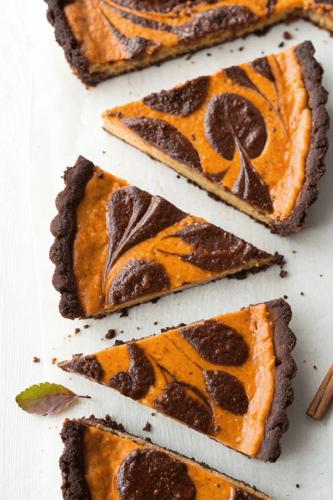 Chocolate Swirl Pumpkin Tart