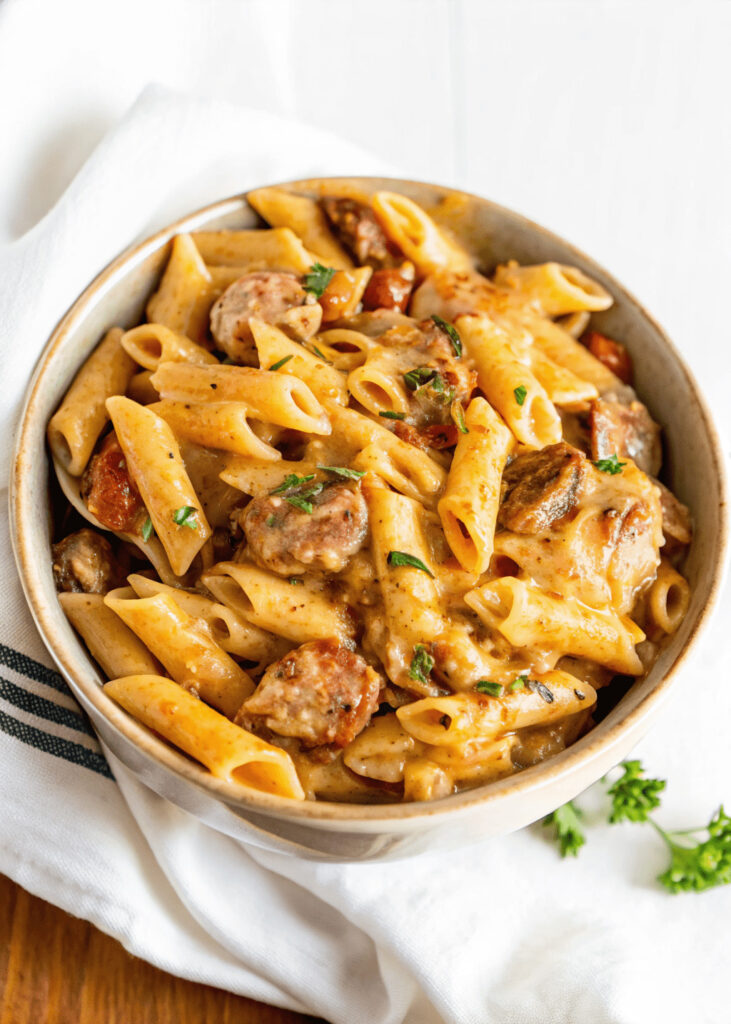 Sausage Alfredo Pasta 1