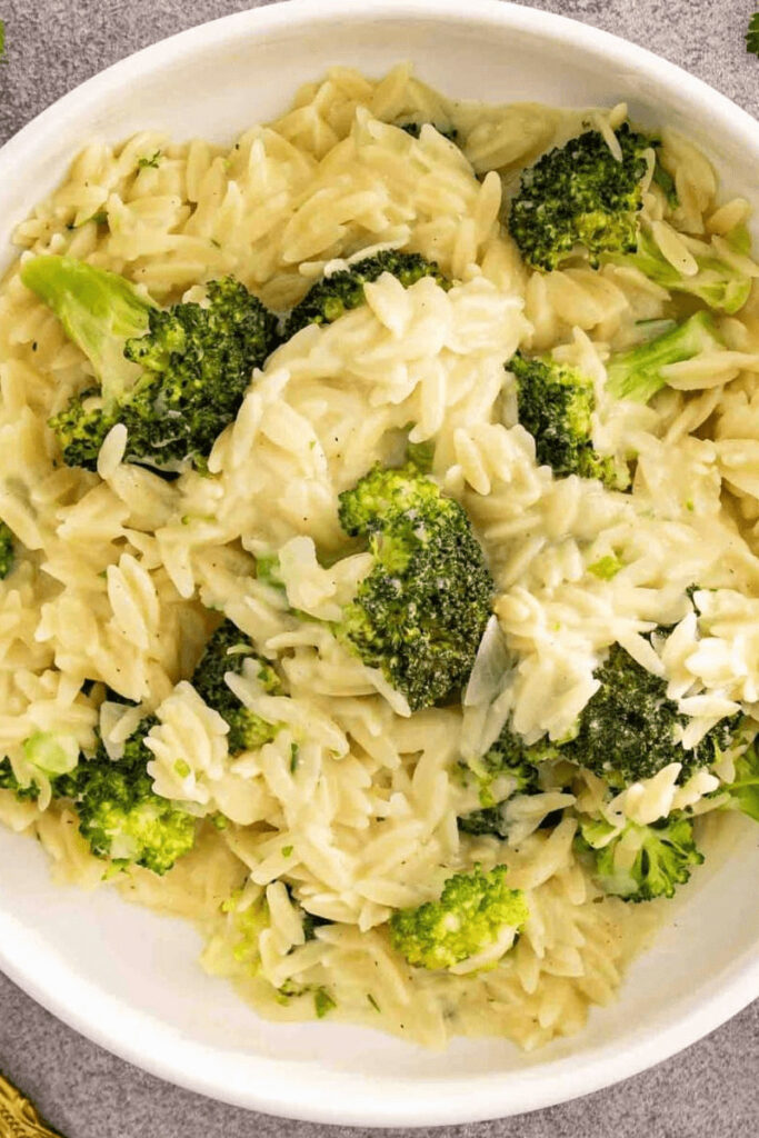 Broccoli Cheddar Orzo