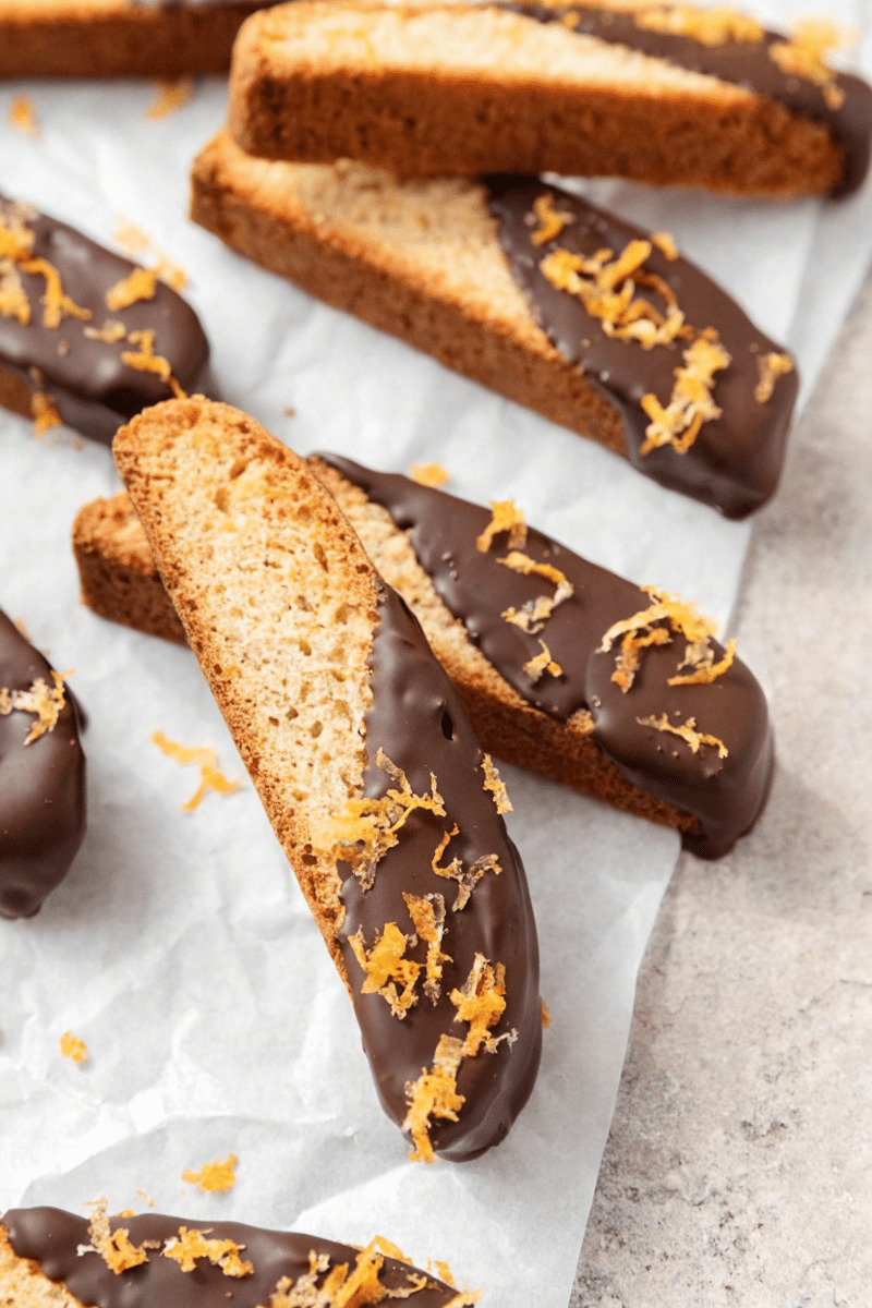 Easy Dark Chocolate Orange Biscotti