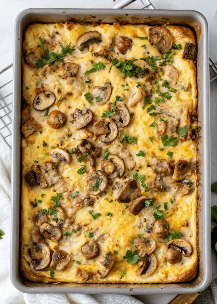 Easy Sausage and Mushroom Breakfast Casserole