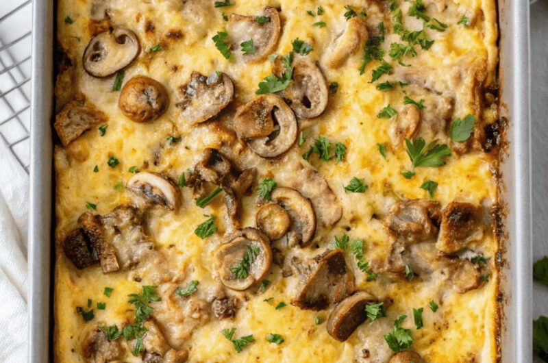 Sausage and Mushroom Breakfast Casserole