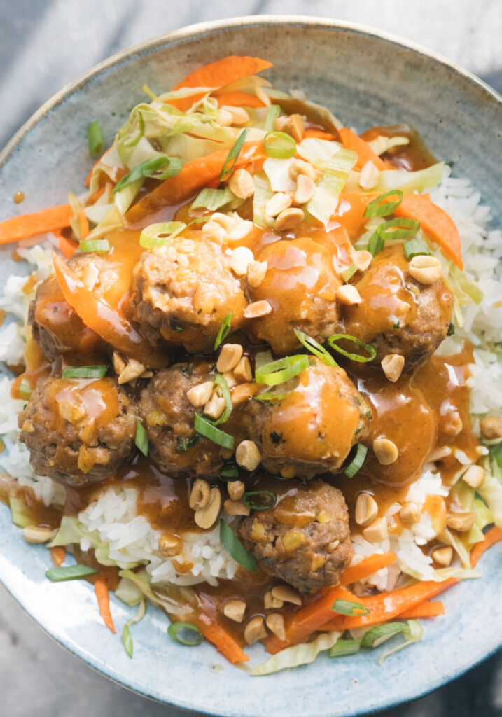 Sweet Chili Chicken Meatball Bowls