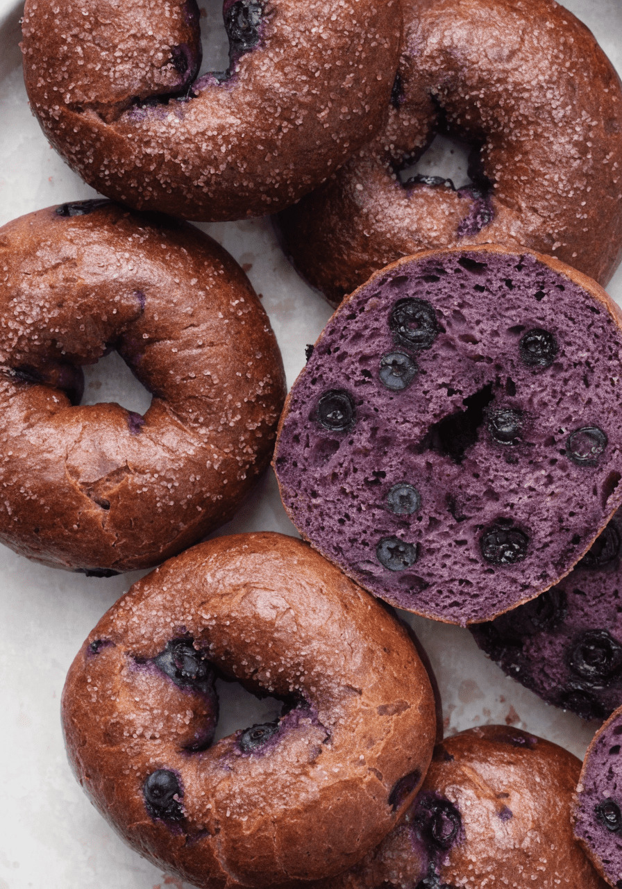 Homemade Chewy Blueberry Bagels