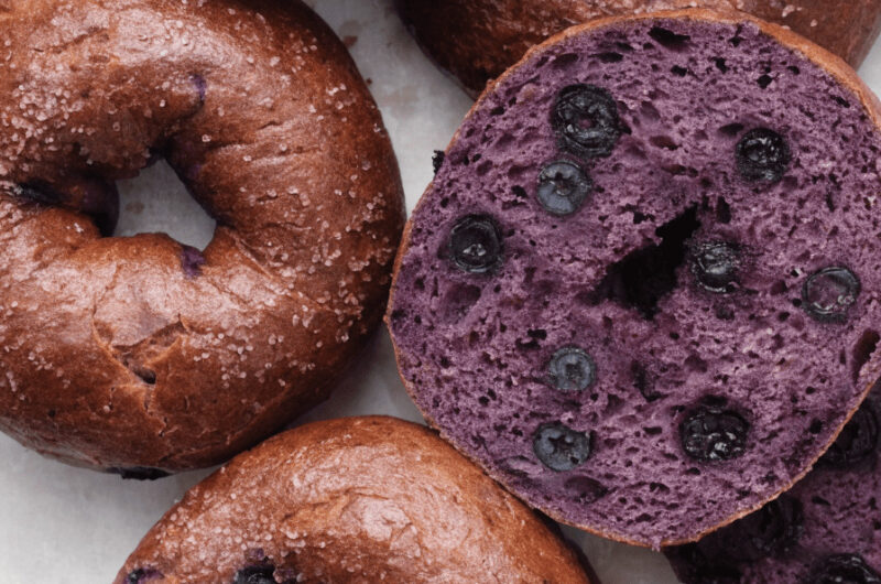 Homemade Chewy Blueberry Bagels