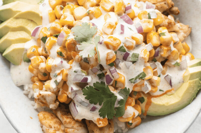 Mexican Street Corn Chicken Rice Bowl Recipe